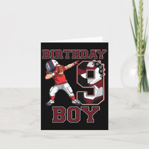 Football Boy Dabbing 9th Birthday Love Sneakers 9 Card