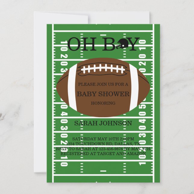 Football Boys Baby Shower Invitation (Front)