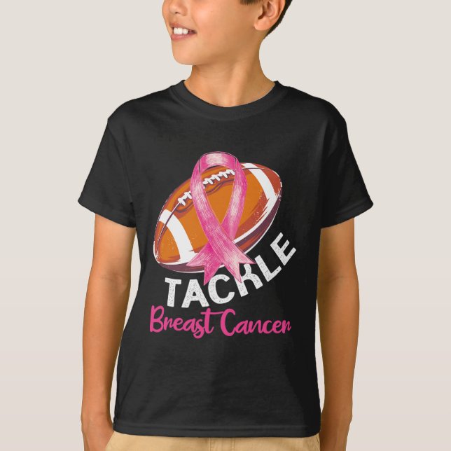 Football Breast Cancer Awareness  for Husbands Men T-Shirt (Front)