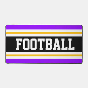FOOTBALL Bright PurpleBlack Yellow Racing Stripes  Desk Mat