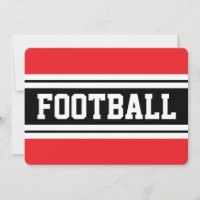 FOOTBALL Bright Red Black White Racing Stripes