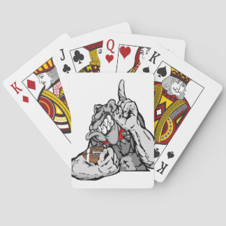 football bulldog playing cards