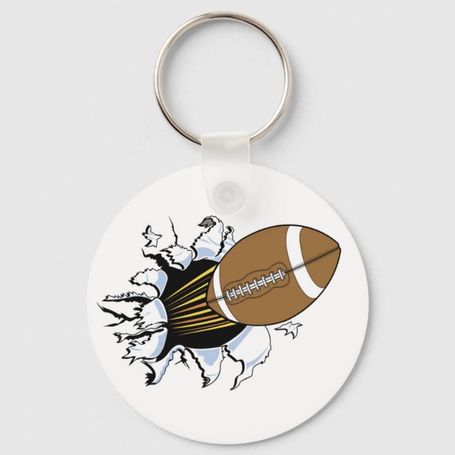 Football Burst T-shirts and Gifts Key Ring (Front)
