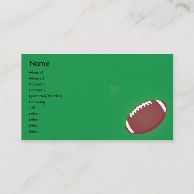 Football - Business Business Card (Front)