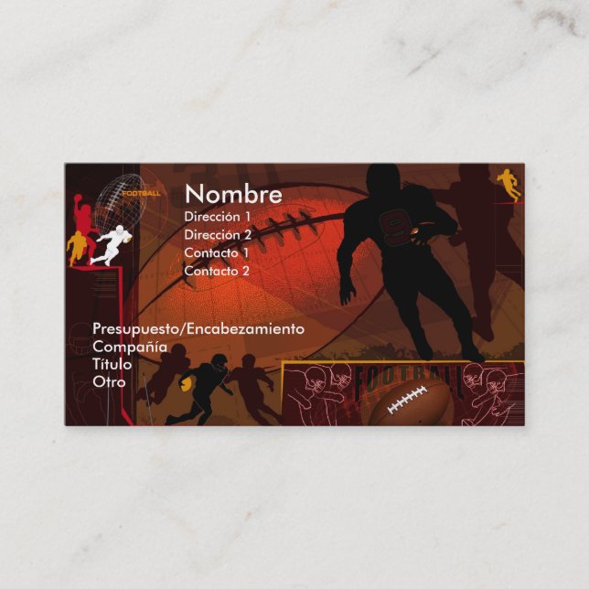 FOOTBALL BUSINESS CARD (Front)