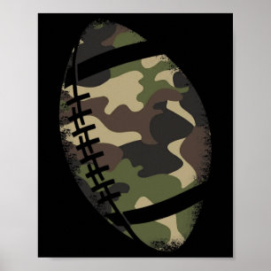 Football Camouflage Gift College Team Coach Camo  Poster