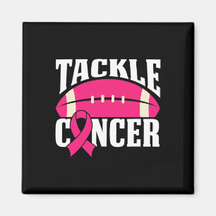 Football Cancer Breast Awareness Tackle Pink Ribbo Magnet
