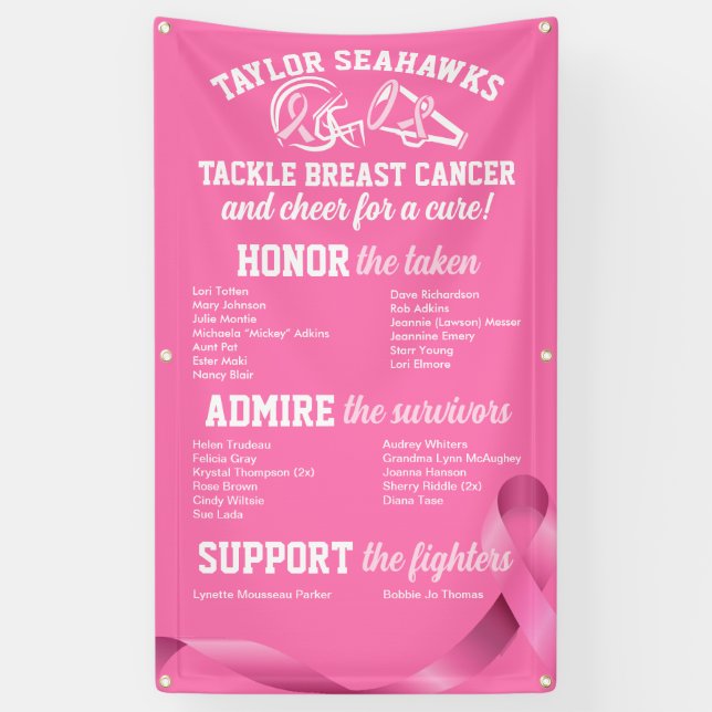 Football Cancer Honoree Display Banner (Vertical)