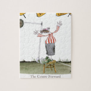 football center forward red white stripes jigsaw puzzle