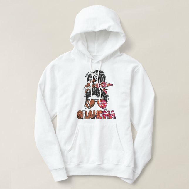 Football Cheer Grandma Cheerleader Football Player Hoodie (Design Front)
