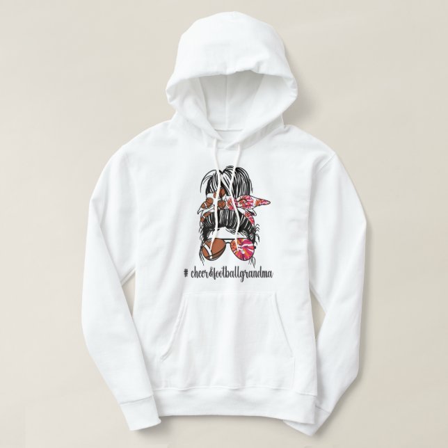 Football Cheer Grandma Cheerleader Football Player Hoodie (Design Front)
