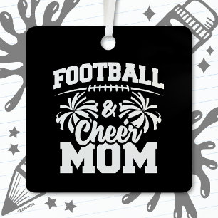 Football Cheer Squad School Sports Games Proud Mum Metal Tree Decoration
