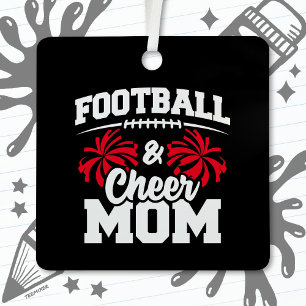 Football Cheer Squad School Sports Games Proud Mum Metal Tree Decoration