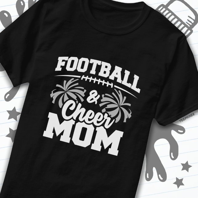 Football Cheer Squad School Sports Games Proud Mum T-Shirt (Creator Uploaded)