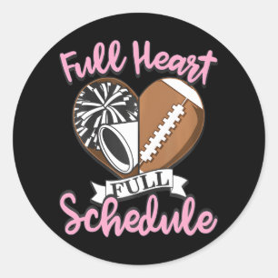 Football Cheerleading Football Hear Classic Round Sticker