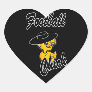 Football Chick #4 Heart Sticker