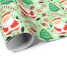Football Christmas Gift Wrapping Paper