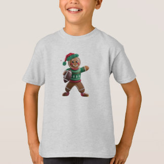 Football Christmas Gingerbread Man Football Ugly C T-Shirt