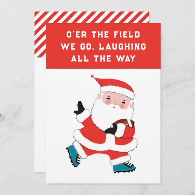 Football Christmas Holiday Cards (Front/Back)