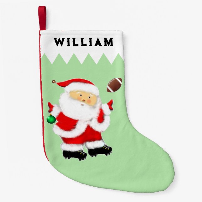 Football Christmas Keepsake Small Christmas Stocking (Front)