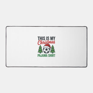 Football Christmas Pajama Shirt Desk Mat