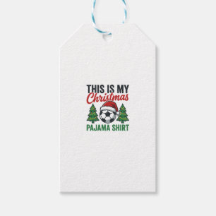Football Christmas Pajama Shirt Gift Tags