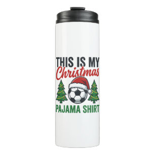Football Christmas Pajama Shirt Thermal Tumbler