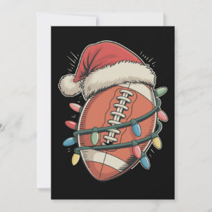 Football Christmas Santa Hat Holiday Sports Card