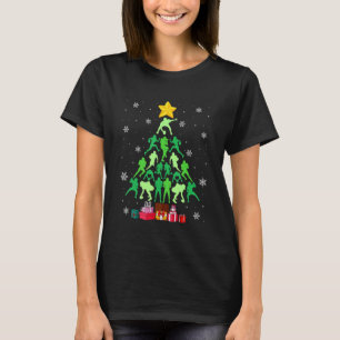 Football Christmas Tree Funny Sports Lover Xmas Pa T-Shirt