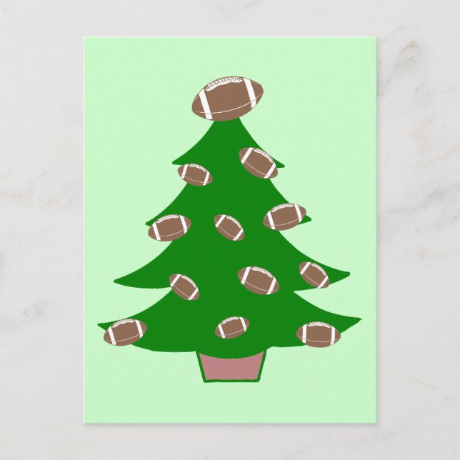 Football Christmas Tree Holiday Postcard (Front)