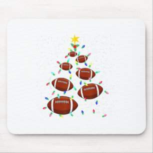 Football Christmas Tree Light Xmas Football Boys G Mouse Pad