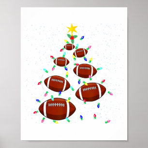 Football Christmas Tree Light Xmas Football Boys G Poster