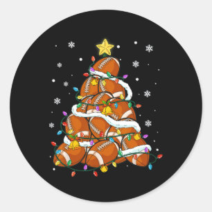 Football Christmas Tree Lights Santa Xmas Sport Me Classic Round Sticker