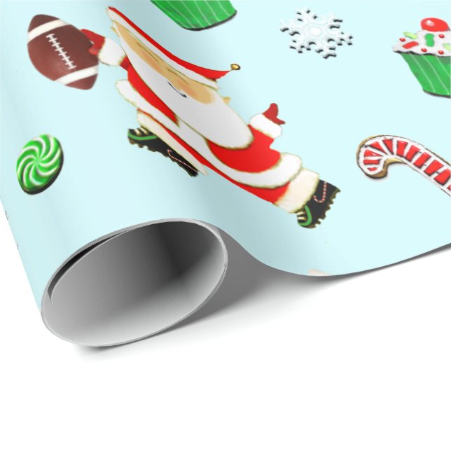 football Christmas Wrapping Paper (Roll Corner)
