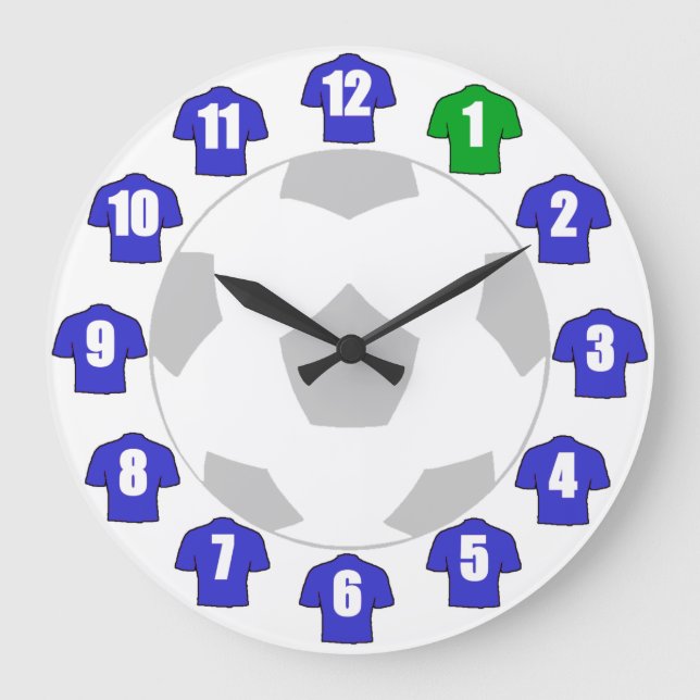 Football Clock - with Blue Shirts (Front)