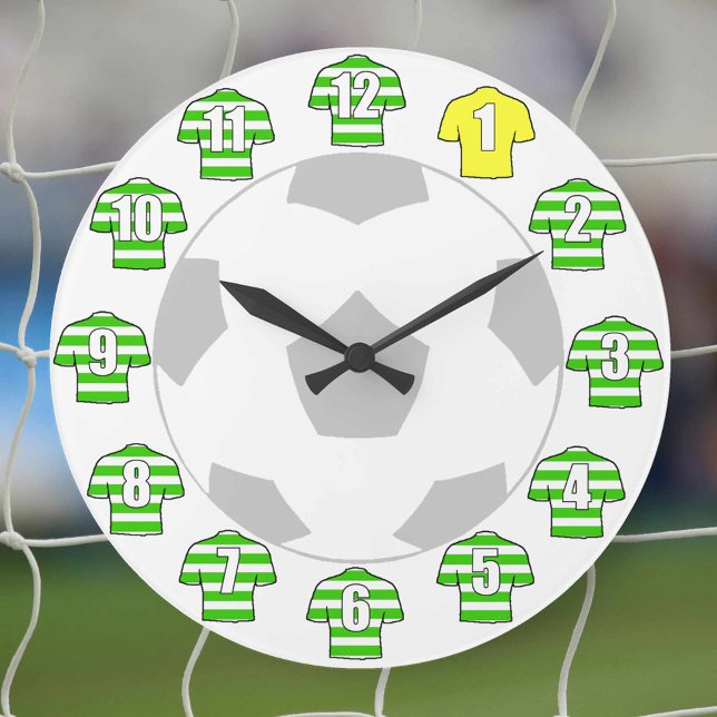 Football Clock - with Green Hooped Shirts (Creator Uploaded)