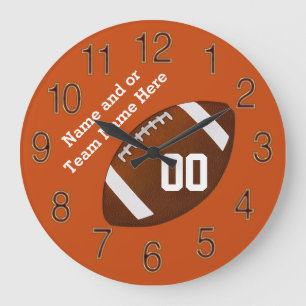 Football Clock Your Team Colours, Name and Number