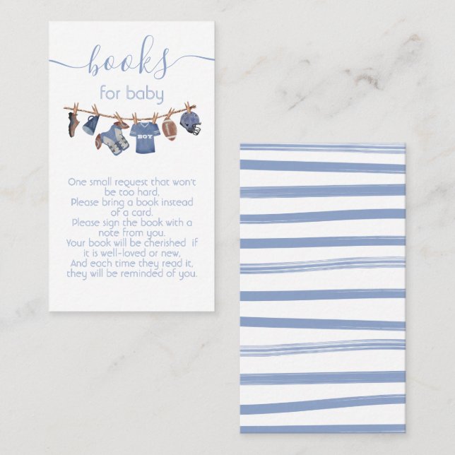 Football Clothesline Baby Shower Books for baby Business Card (Front/Back)