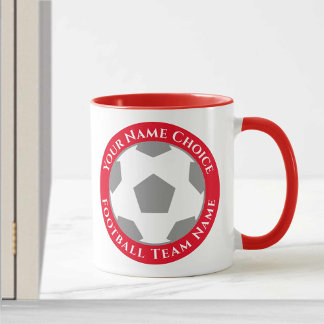 Football Club Design in Red Mug