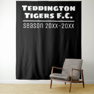 Football Club Presentation Backdrop in Black Tapestry