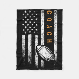 Football Coach American Flag Football Trainer Coac Fleece Blanket