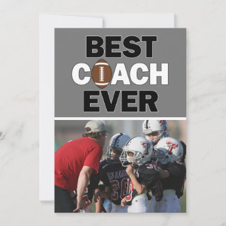 Football Coach Best Ever Custom Photo Thank You