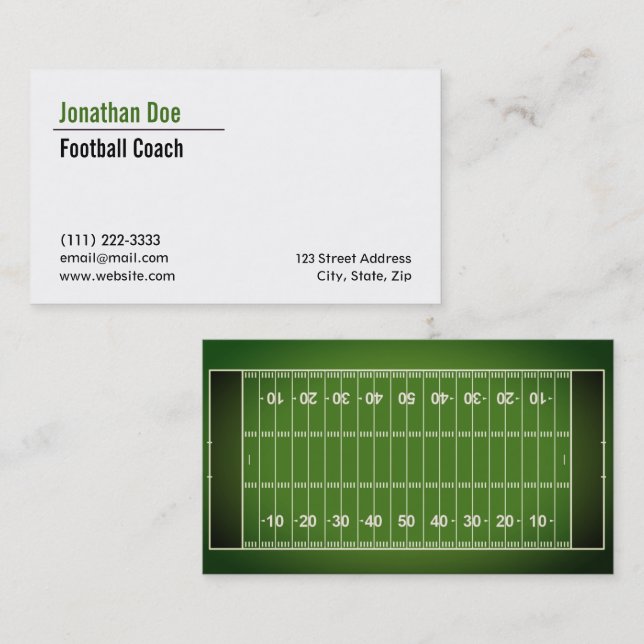 Football Coach Business Card (Front/Back)