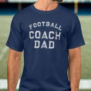 Football Coach Dad Custom Distressed Text T-Shirt