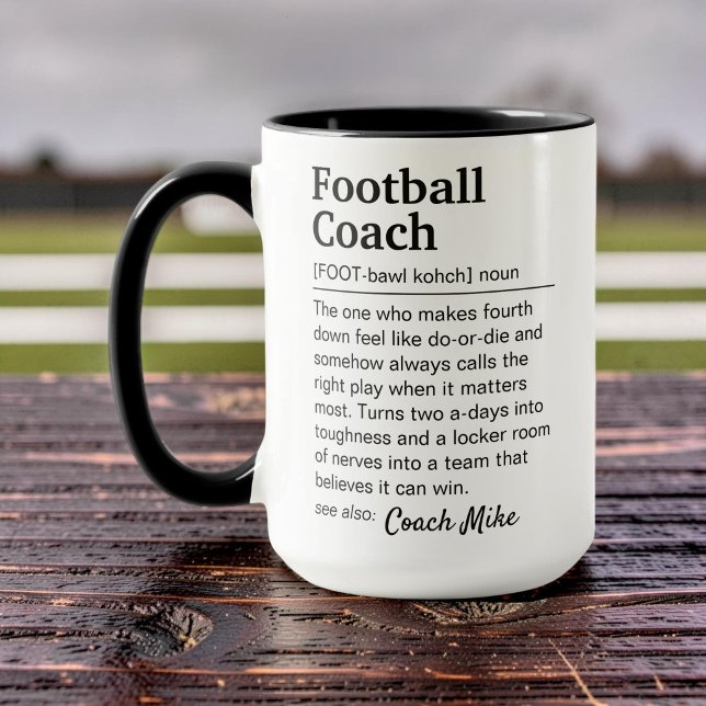 Football Coach Definition Custom Appreciation Mug (Creator Uploaded)