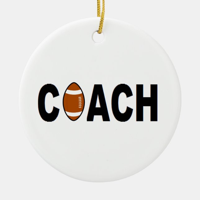 Football Coach Personalised Ceramic Tree Decoration (Front)