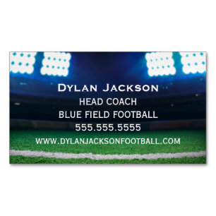 Football Coach Sports Stadium Photograph Magnetic Business Card