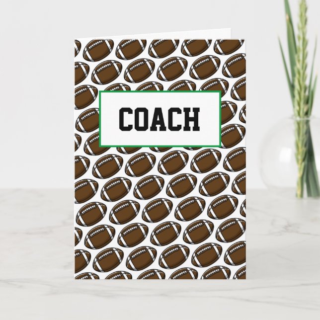 Football COACH Thankyou Team Sports Players Card (Front)
