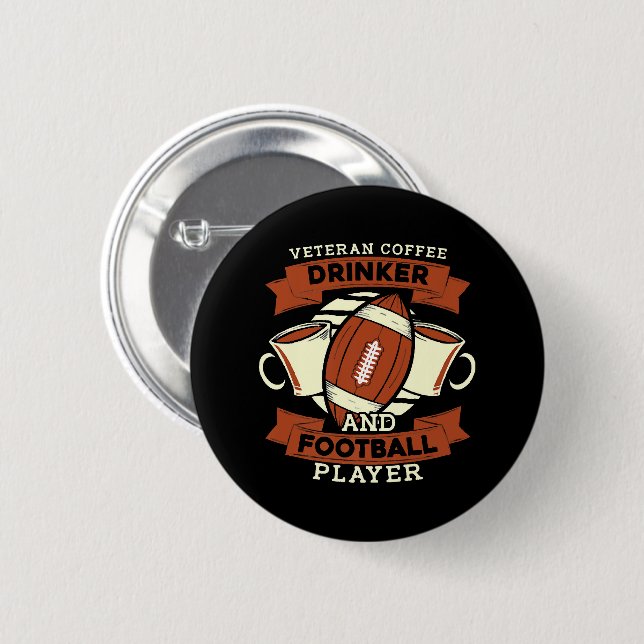 Football Coffee 6 Cm Round Badge (Front & Back)
