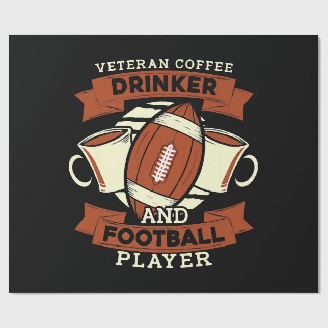 Football Coffee Wrapping Paper (Flat)